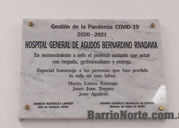 El Hospital Rivadavia y una merecida placa homenaje a su labor