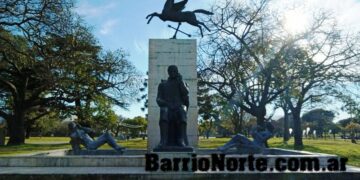 El conjunto escultórico “Canto a la Argentina” está dedicado a Rubén Darío  y se ubica frente a la Facultad de Derecho