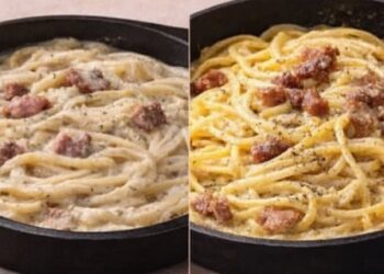 Carbonara auténica vs carbonara falsa